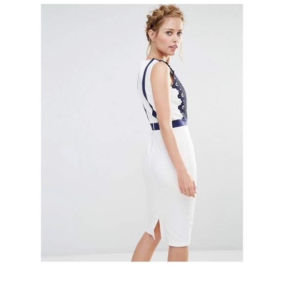 Paper Dolls Contrast Lace Midi Pencil dress - Picture 3 of 4